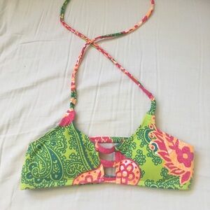 Midori Green and Pink Bikini Top